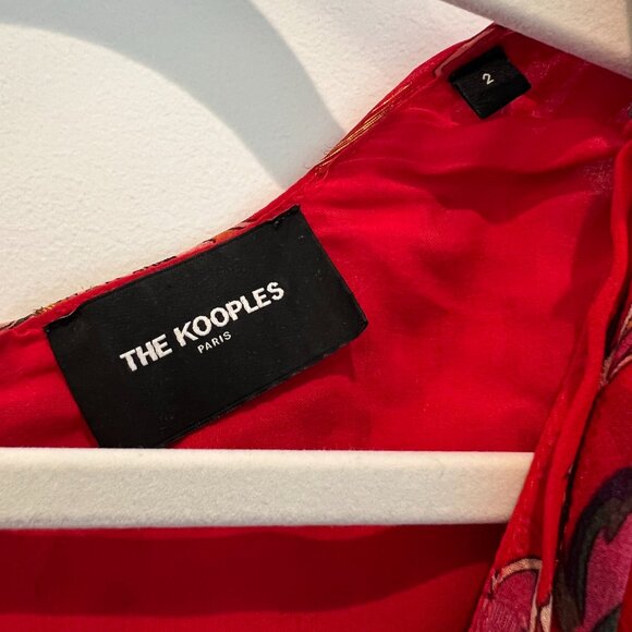 The Kooples Rosa Rosa Red Floral Ruffle Mini Dress - Picture 7 of 7